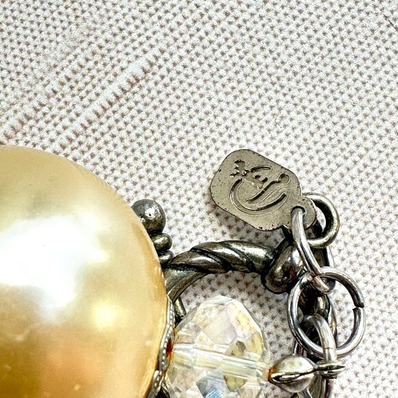 90s Statement Necklace, Chunky Pearls & Crystals - Picture 7 of 10